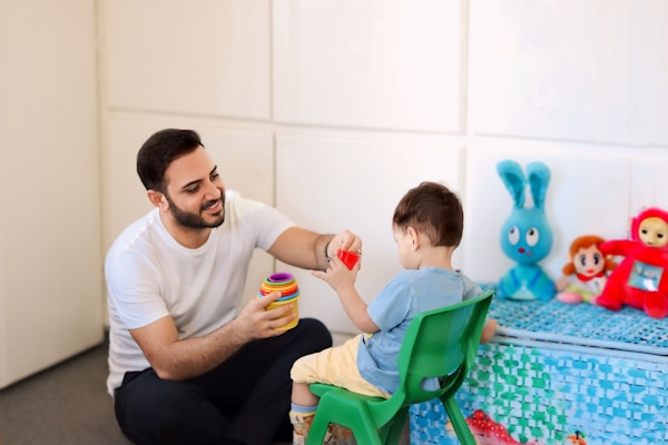 Child practising speech sounds